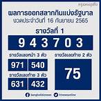 หวยออกวันนี้16/12/65